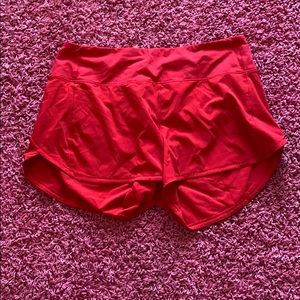 Size 8 tall red lululemon shorts